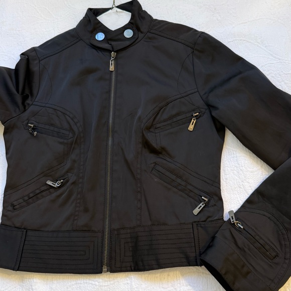 Forever 21 Black Moto  Jacket Y2K sizeM - Picture 4 of 9